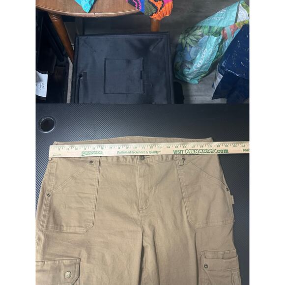 Duluth Trading Flex Fire Hose Slim Leg Cargo Pants Tan 18x29 Curvesetter Waist - Picture 7 of 14